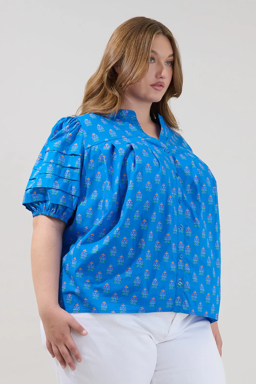 Court Button Down Top Raidy Floral Curve sold by Sugarlips product image thumbnail 3