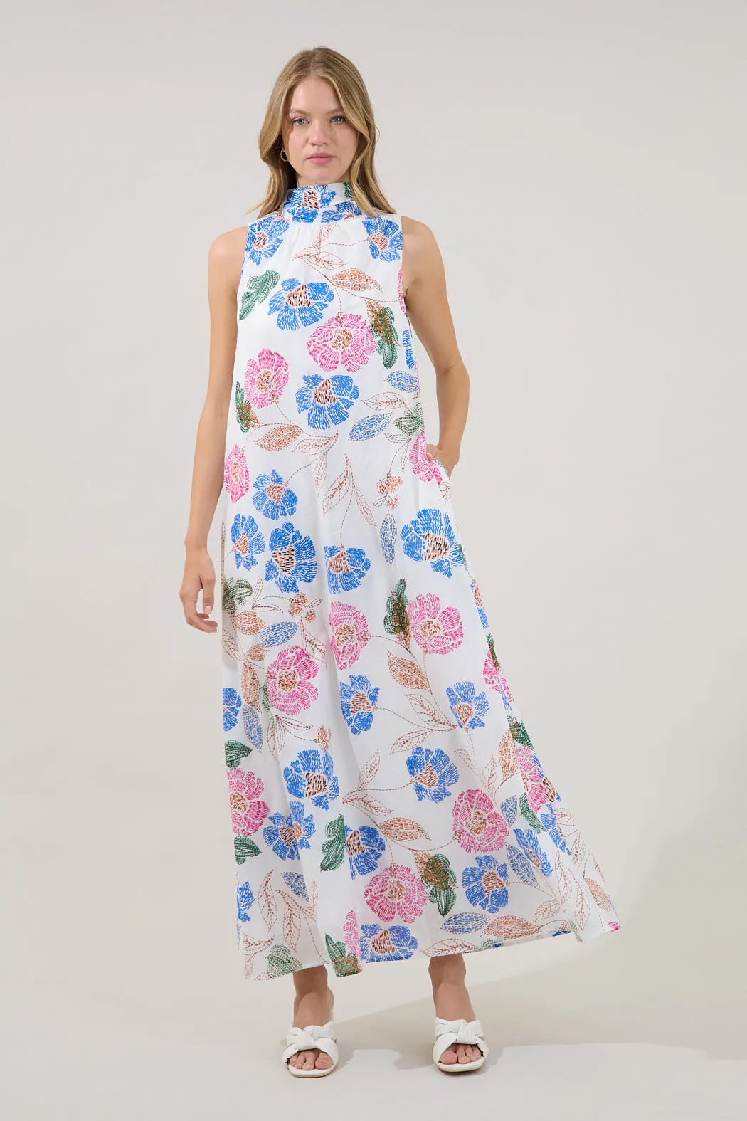 Akiya Mockneck Maxi Dress Wild Poppy sold by Sugarlips