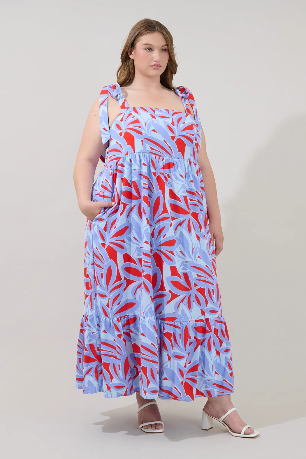 Hendy Shoulder Tie Maxi Dress Areca Curve sold by Sugarlips product image thumbnail 3