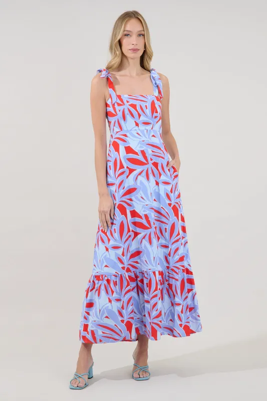 Hendy Shoulder Tie Maxi Dress Areca made by Sugarlips