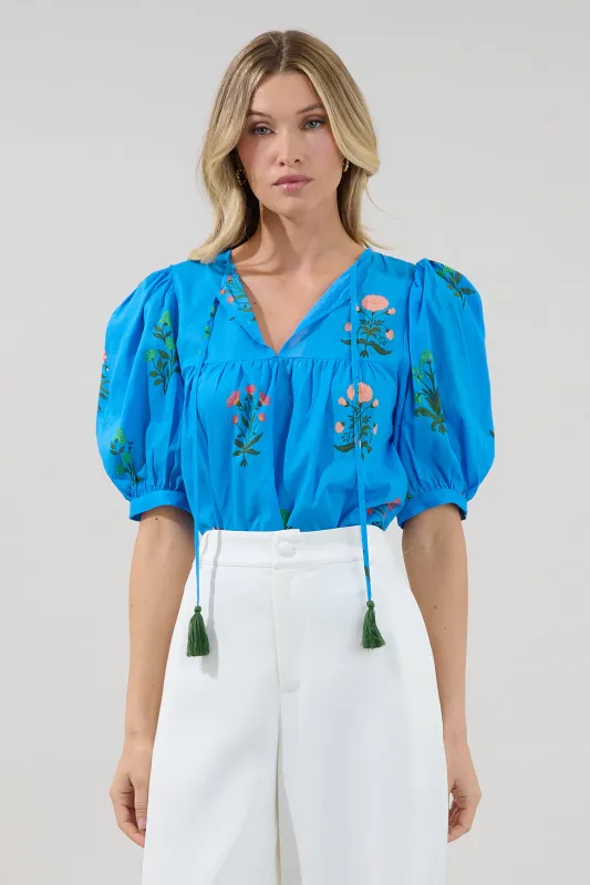 Louisa Split Neck Top Genora Floral made by Sugarlips