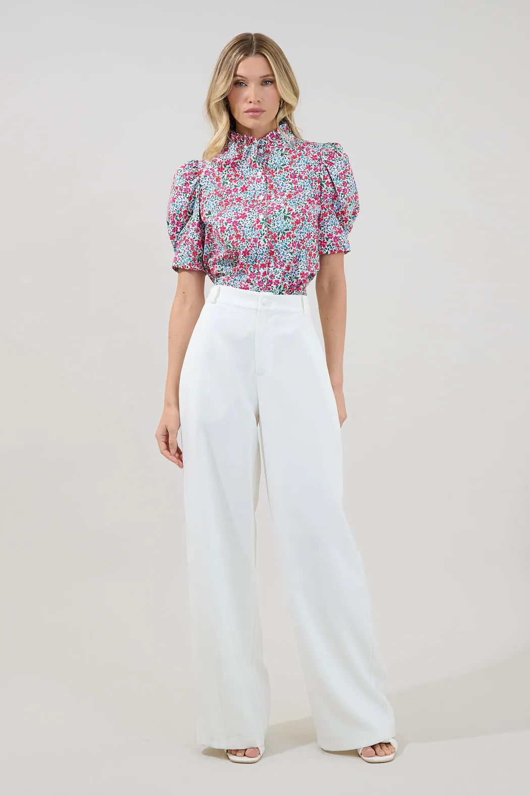Finley Ruffle Button Down Top Floral sold by Sugarlips product image thumbnail 4