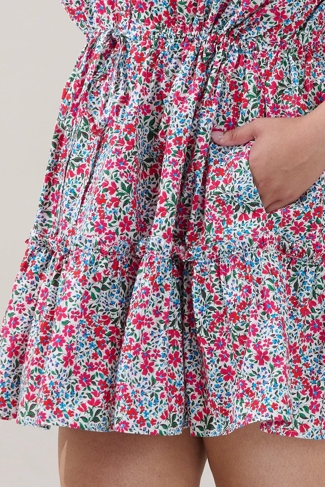 Stacie Button Down Mini Dress Floral Curve sold by Sugarlips product image thumbnail 5