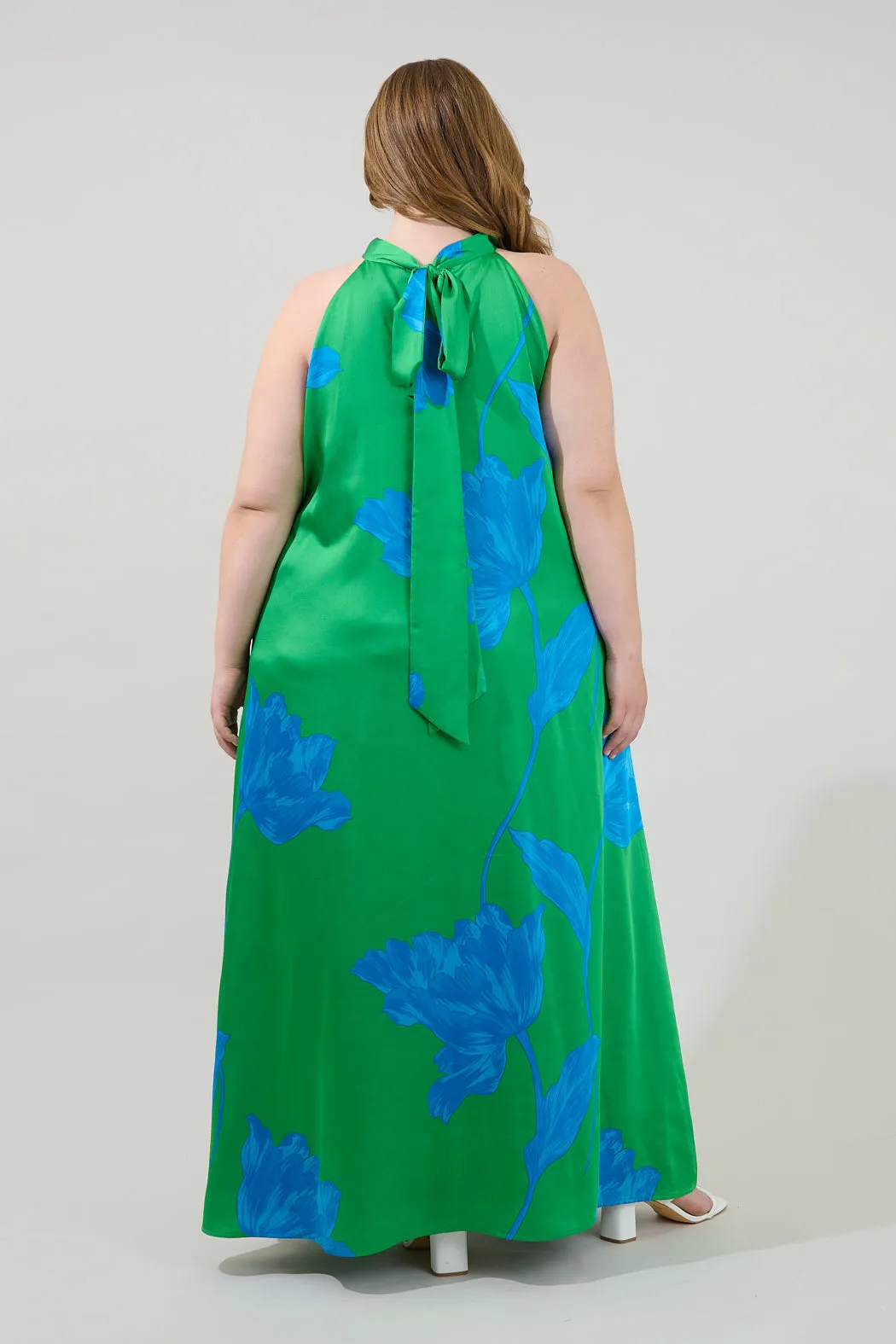 Giantia Halter Maxi Dress Floral Curve sold by Sugarlips product image thumbnail 2