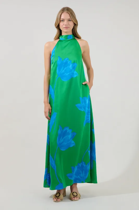 Giantia Halter Maxi Dress Floral made by Sugarlips