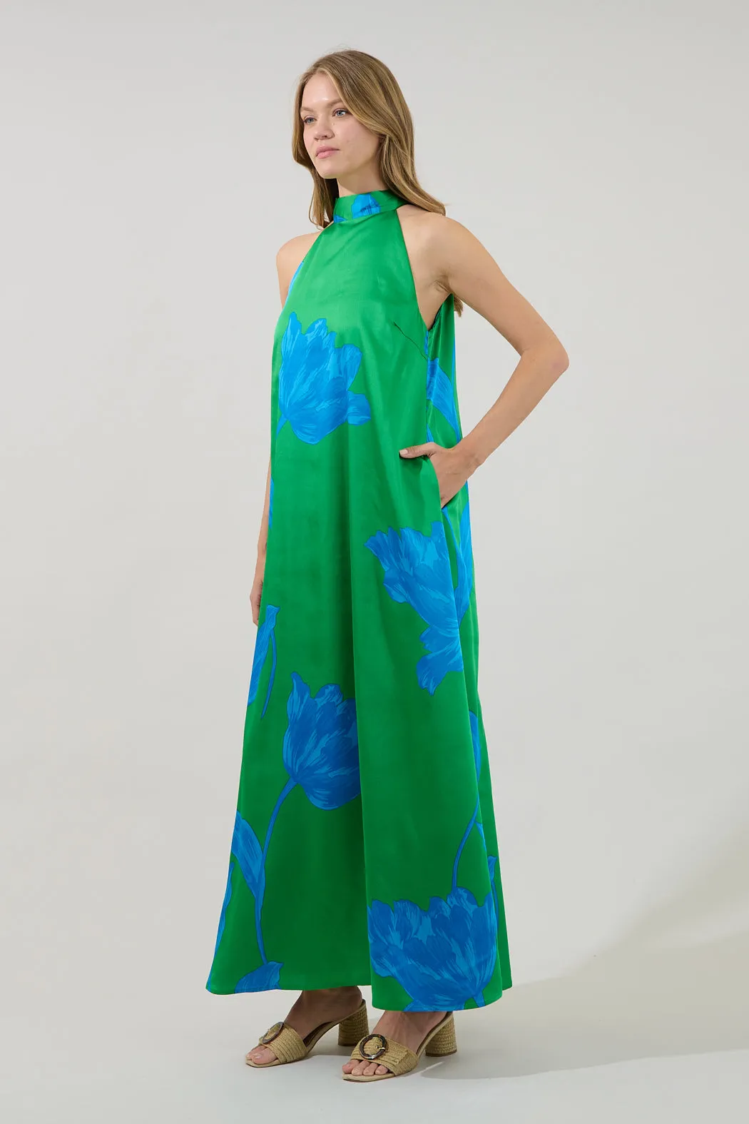Giantia Halter Maxi Dress Floral sold by Sugarlips product image thumbnail 3