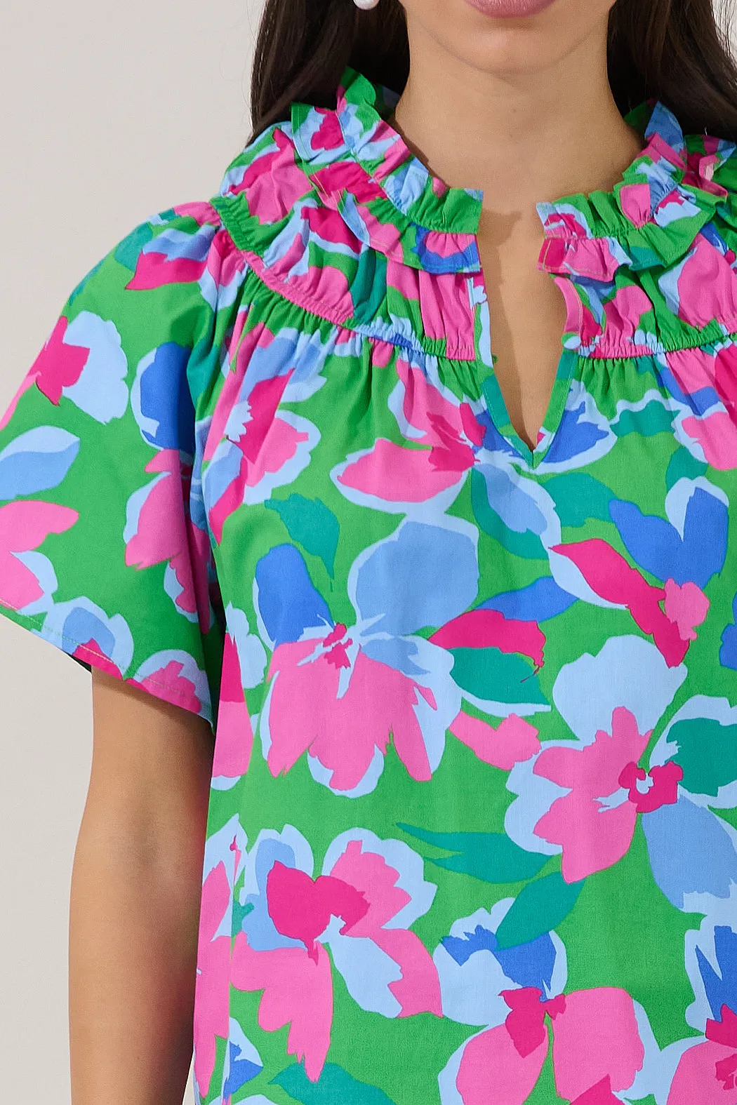 Darthy Smocked Short Sleeve Top Floral sold by Sugarlips product image thumbnail 5