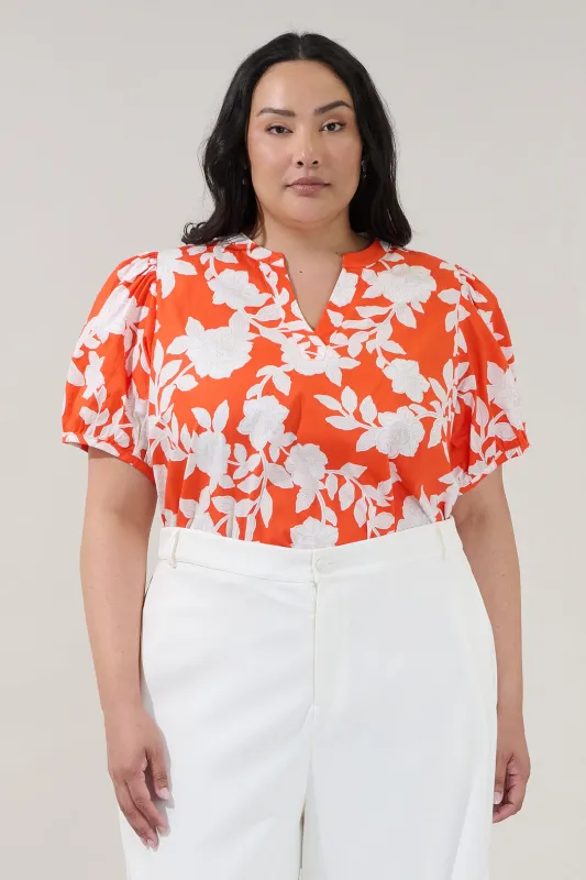 Amanda Split Neck Top Lilo Tropics Curve made by Sugarlips