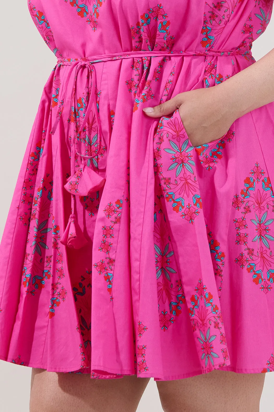 Merily Godet Mini Dress Casria Floral Curve sold by Sugarlips product image thumbnail 5
