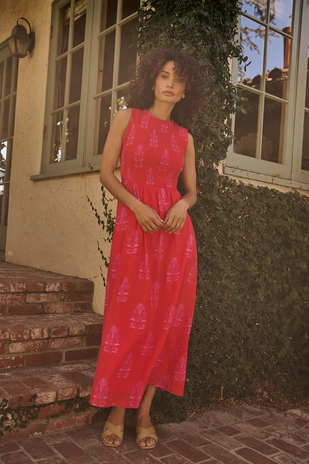 Cecil Smocked Sleeveless Midi Dress Artisan sold by Sugarlips