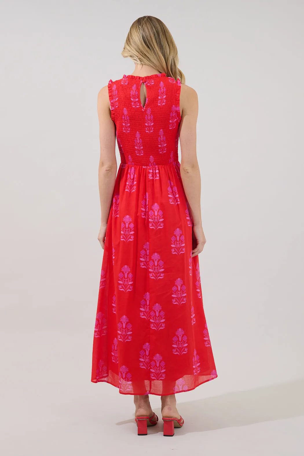 Cecil Smocked Sleeveless Midi Dress Artisan sold by Sugarlips product image thumbnail 3