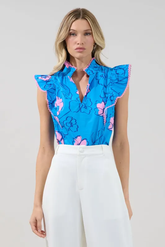 Rayen Ruffle Top Cosmic Poppy made by Sugarlips
