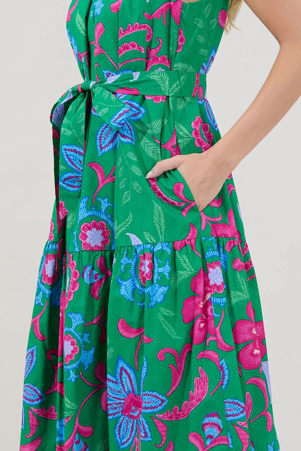 Socoro Sleeveless Halter Midi Dress Cabina Floral sold by Sugarlips product image thumbnail 5