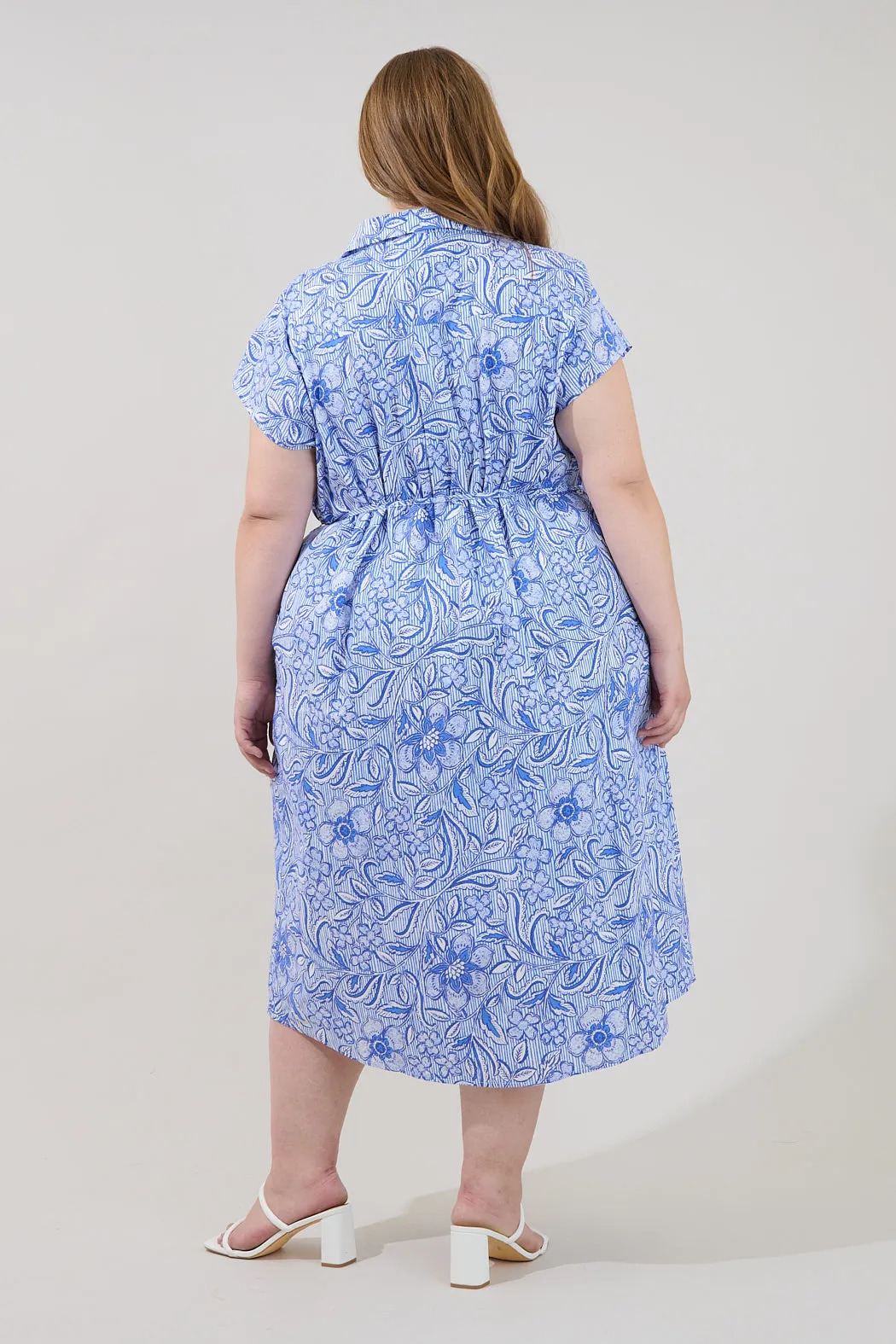 Jana Button Down Midi Dress Floral Curve sold by Sugarlips product image thumbnail 2