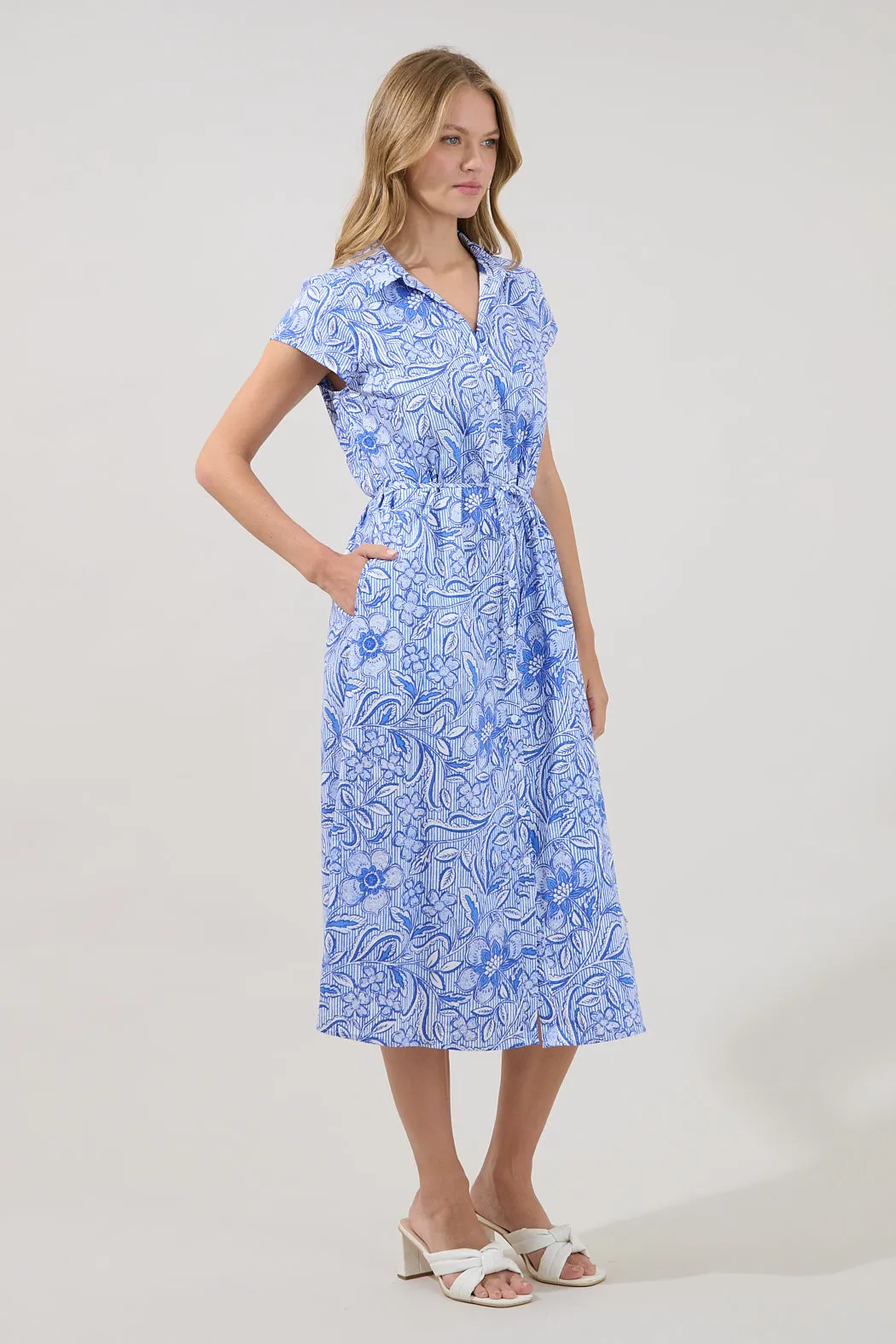 Jana Button Down Midi Dress Floral sold by Sugarlips product image thumbnail 3