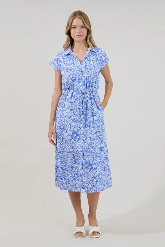 Jana Button Down Midi Dress Floral made by Sugarlips