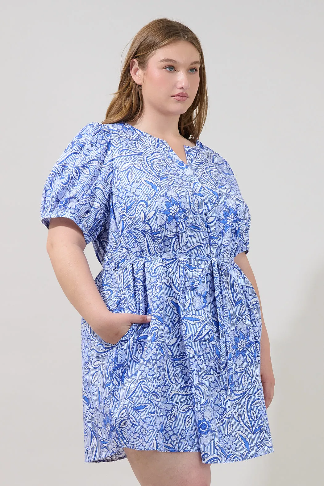 Hally A-line Mini Dress Floral Curve sold by Sugarlips product image thumbnail 3