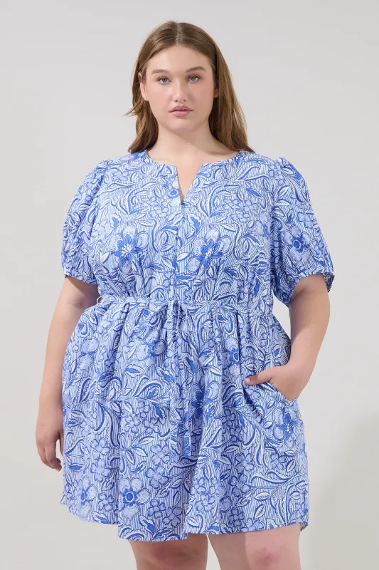 Hally A-line Mini Dress Floral Curve made by Sugarlips