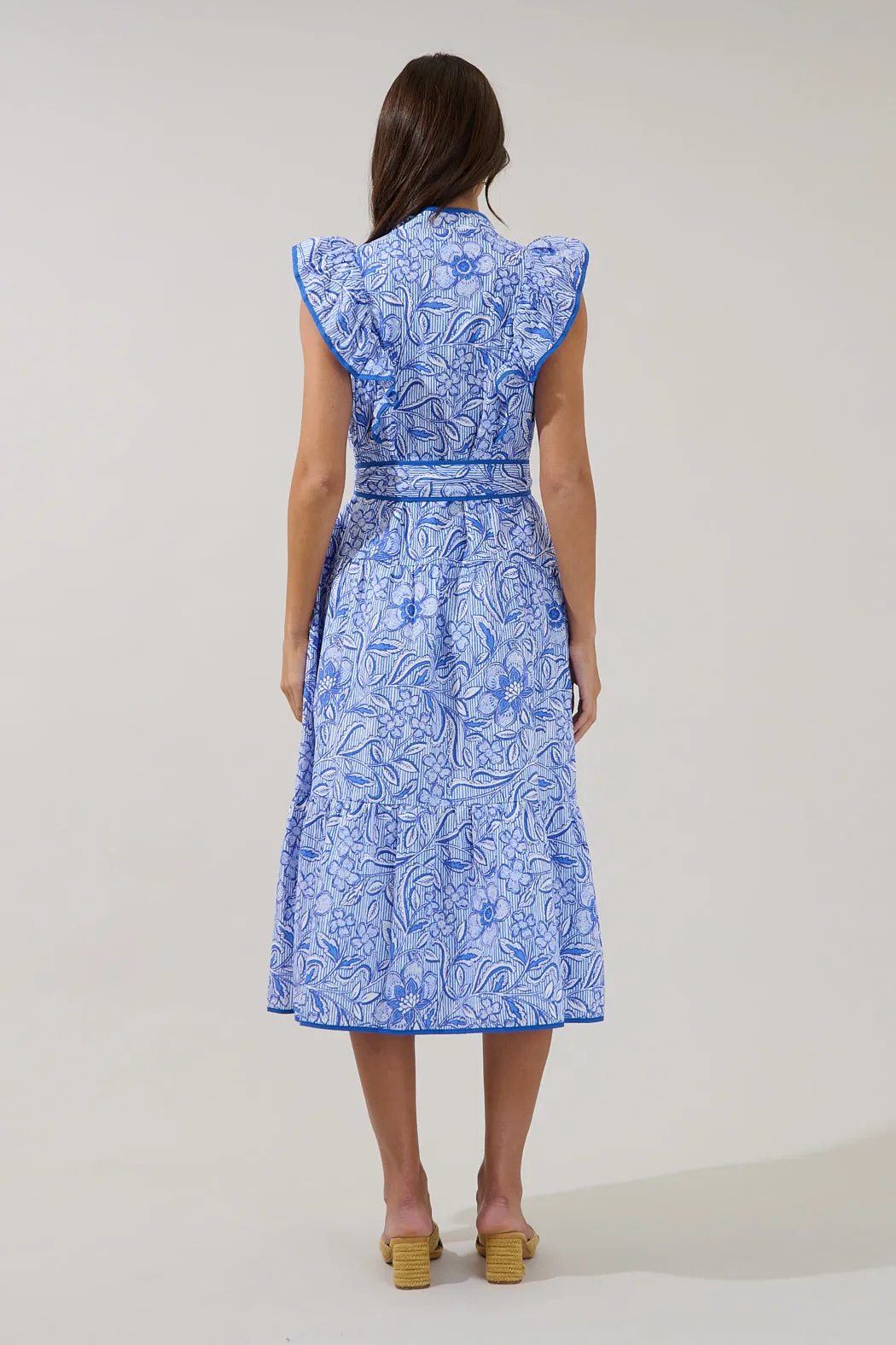 Kiana Ruffle Midi Dress Floral sold by Sugarlips product image thumbnail 3