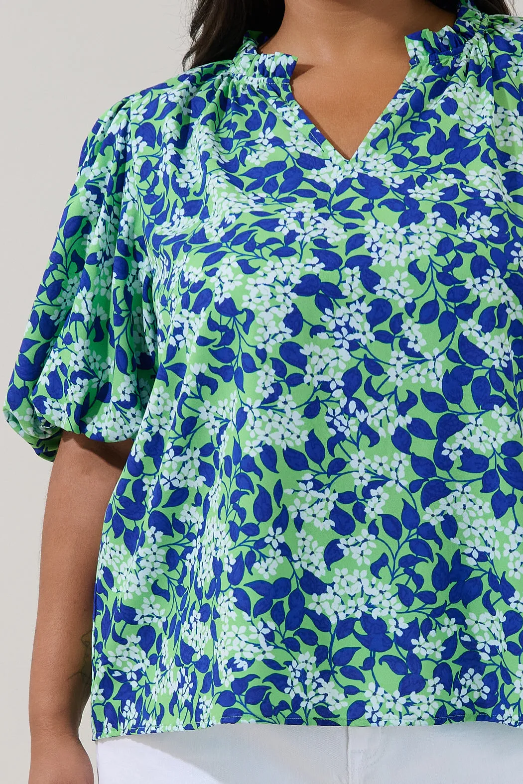 Kelley Bubble Sleeve Blouse Floral Curve sold by Sugarlips product image thumbnail 5