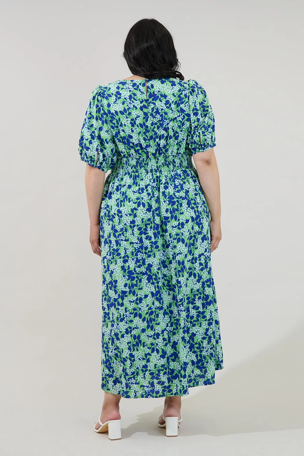 Iriela Smocked Maxi Dress Floral Curve sold by Sugarlips product image thumbnail 2