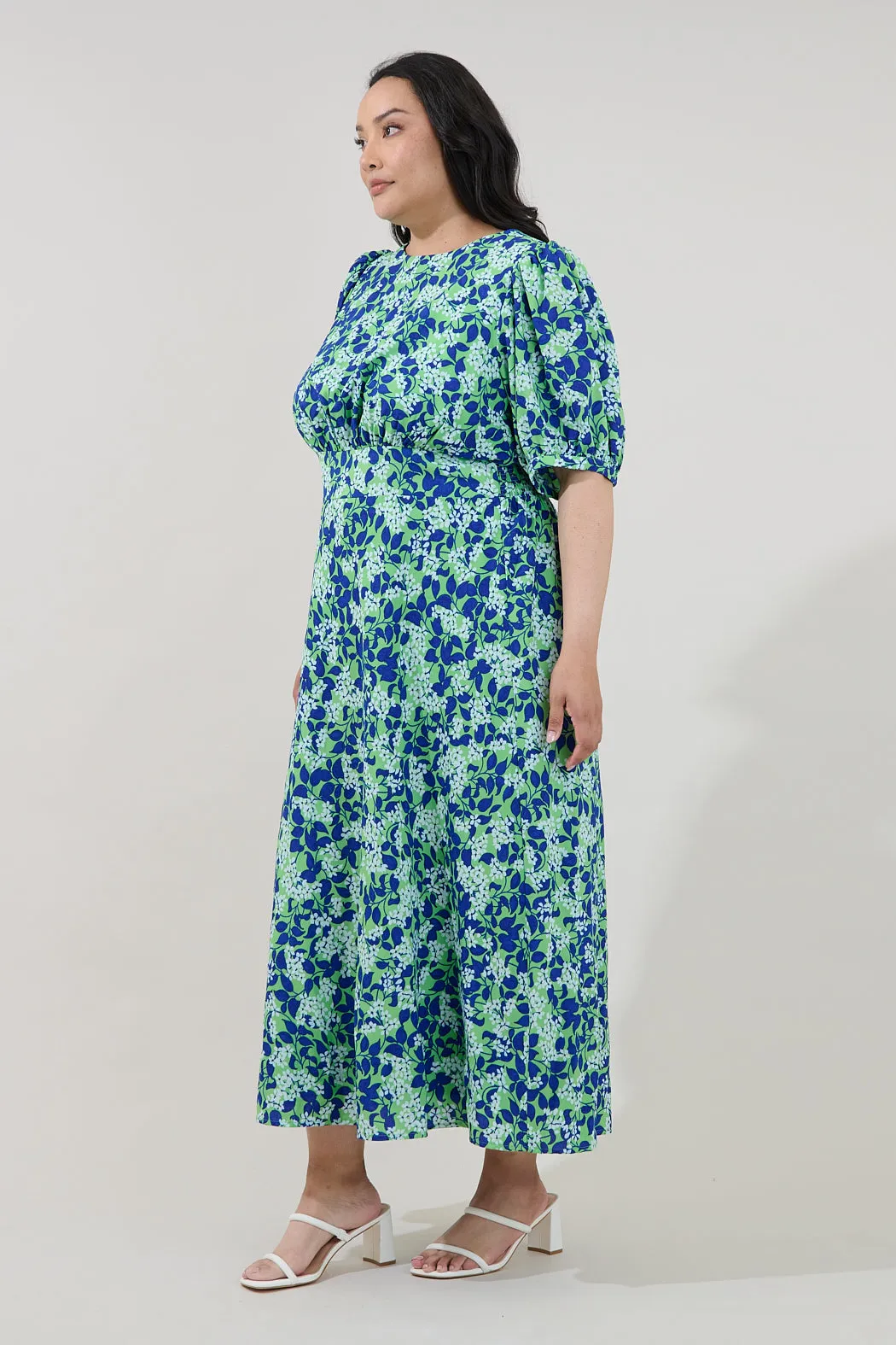 Iriela Smocked Maxi Dress Floral Curve sold by Sugarlips product image thumbnail 3