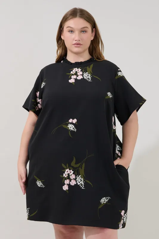 Rickie Shift Mini Dress Floral Curve made by Sugarlips
