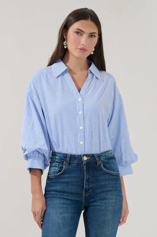 Chalet Button Down Top Stripe made by Sugarlips