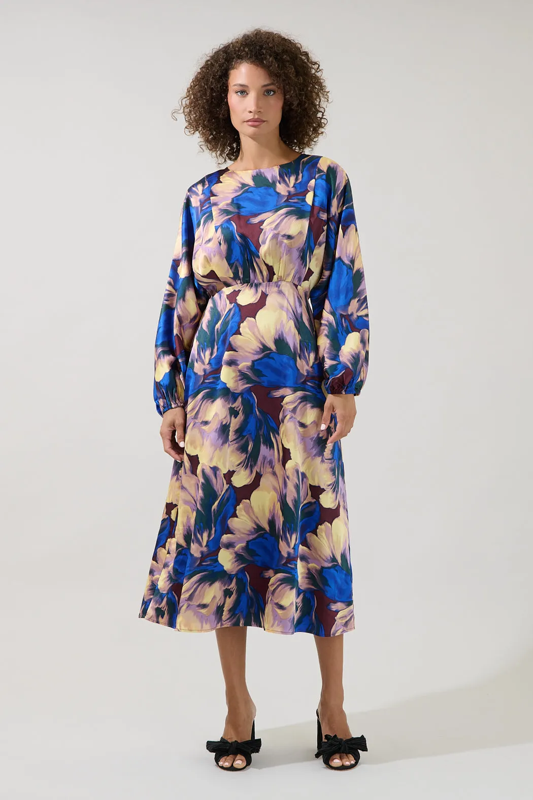 Charline Dolman Sleeve Midi Dress Irelia Floral sold by Sugarlips product image thumbnail 4