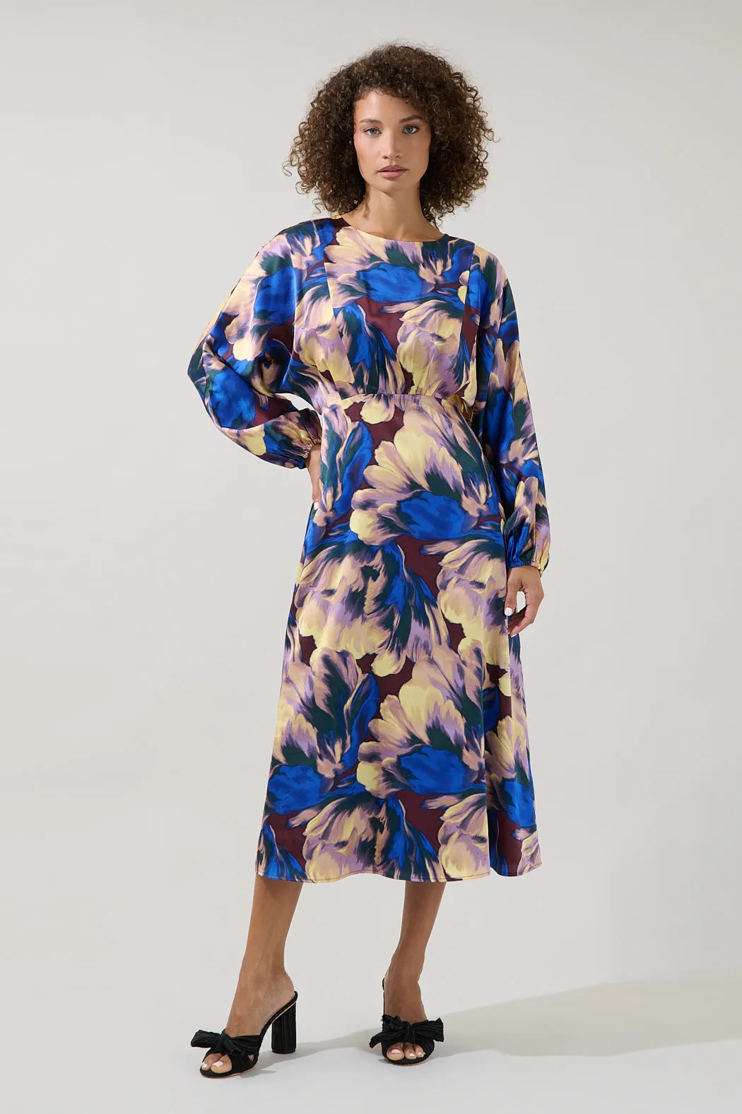 Charline Dolman Sleeve Midi Dress Irelia Floral sold by Sugarlips