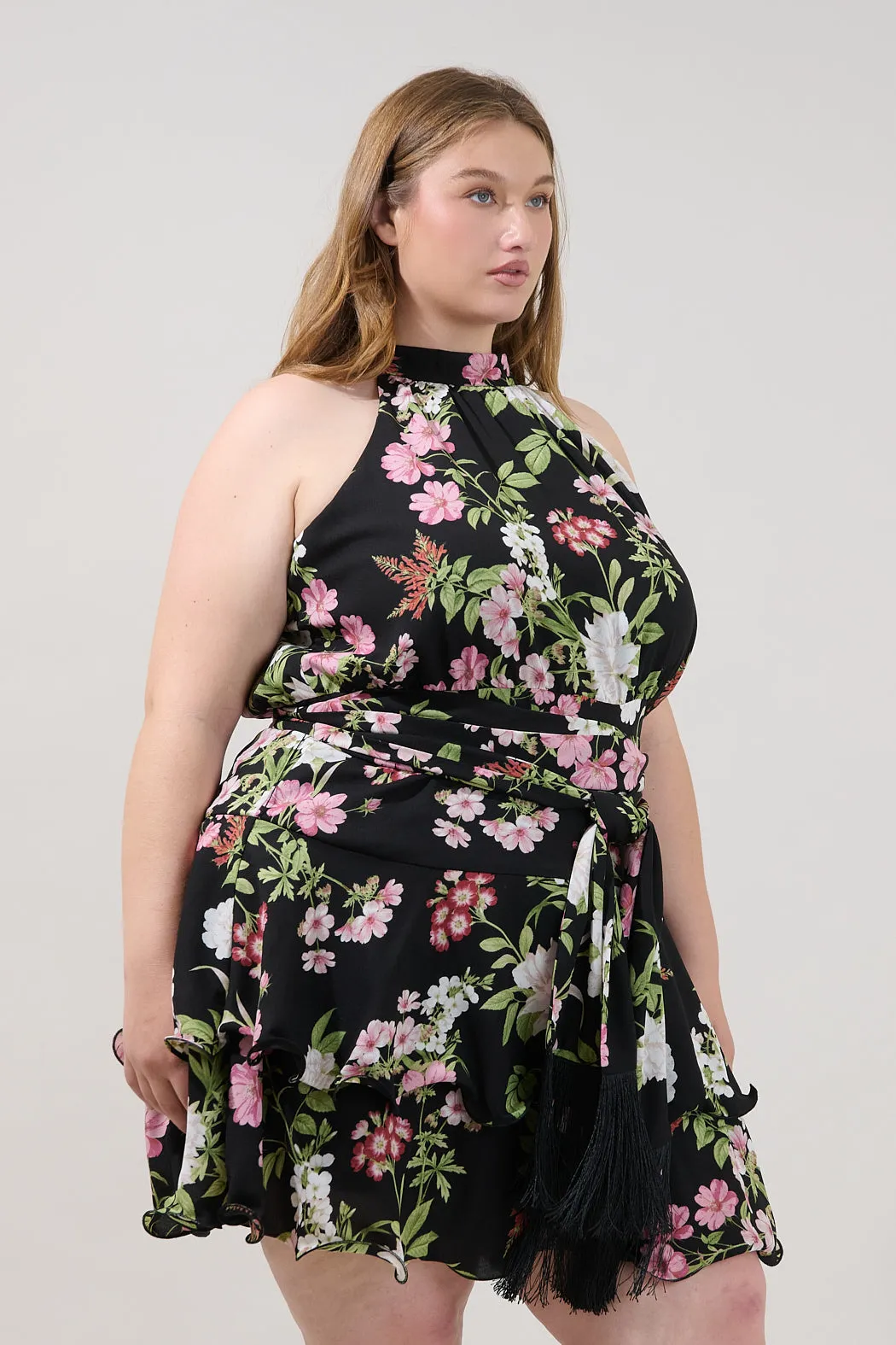 Mariena Ruffle Mini Dress Hollyhock Curve sold by Sugarlips product image thumbnail 3