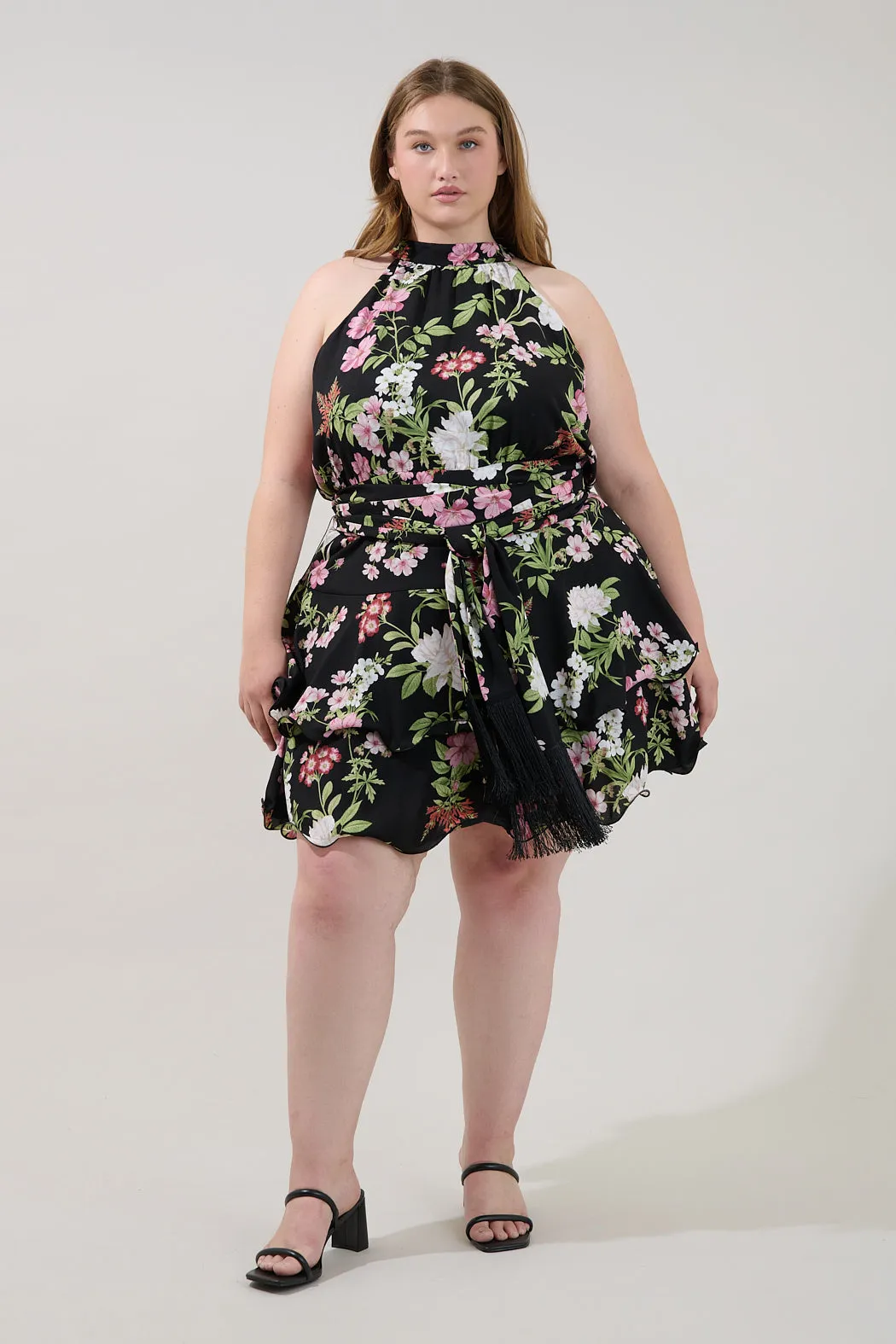 Mariena Ruffle Mini Dress Hollyhock Curve sold by Sugarlips product image thumbnail 4