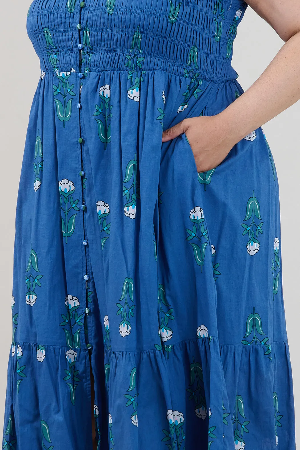 Angie Smocked Tiered Midi Dress Amena Floral Curve sold by Sugarlips product image thumbnail 4