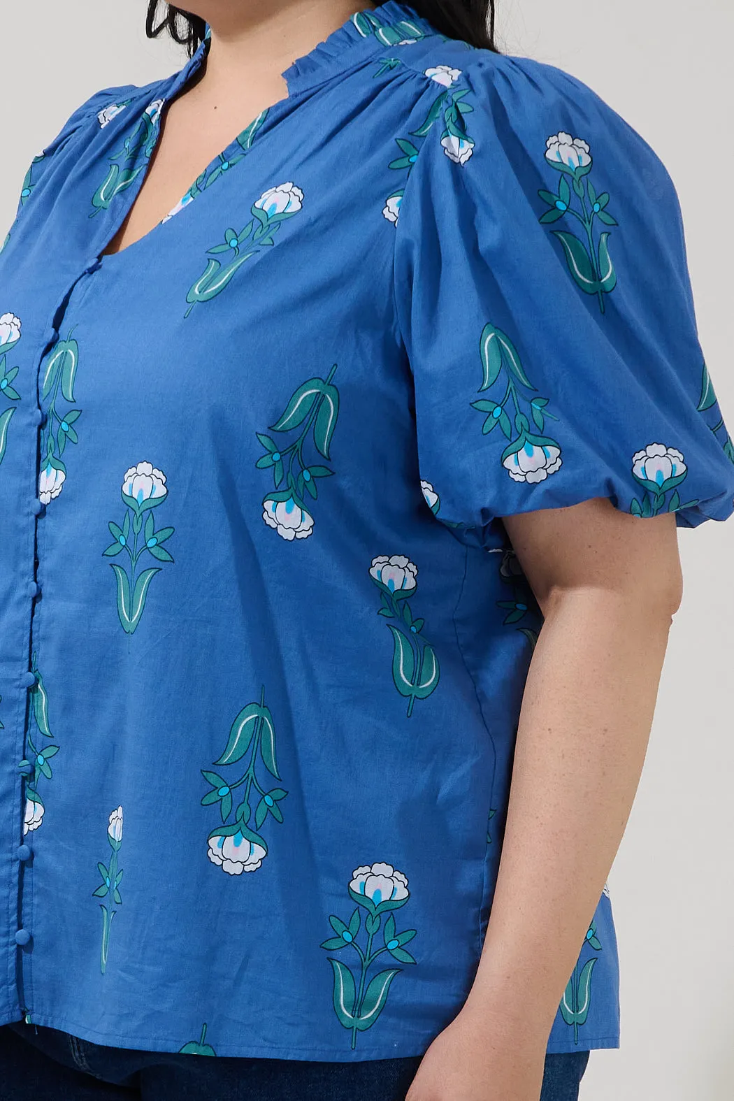 Idara Button Down Top Amena Floral Curve sold by Sugarlips product image thumbnail 5