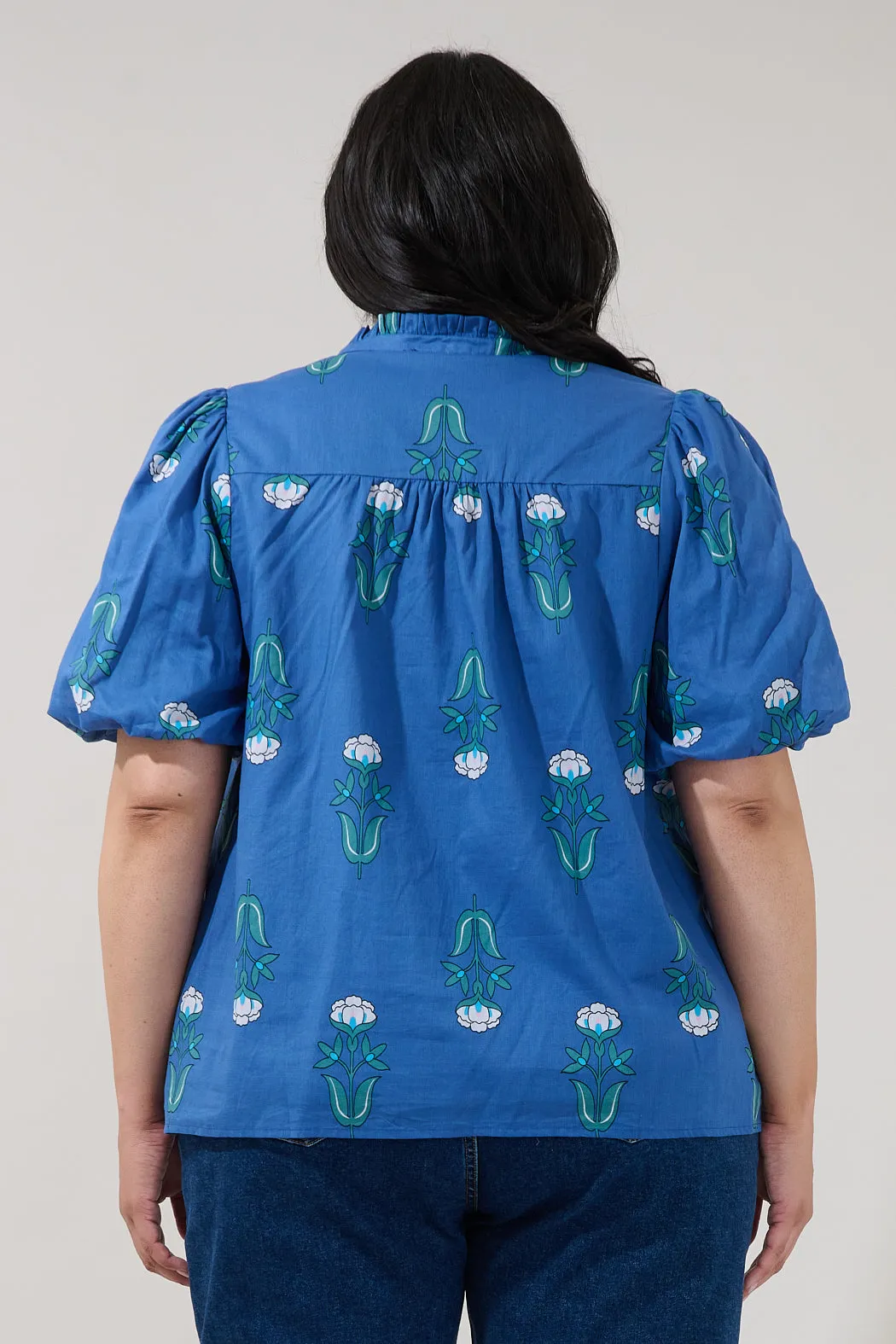 Idara Button Down Top Amena Floral Curve sold by Sugarlips product image thumbnail 2