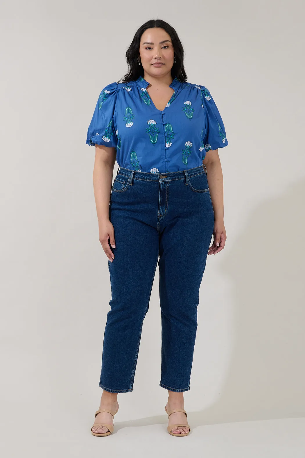Idara Button Down Top Amena Floral Curve sold by Sugarlips product image thumbnail 4