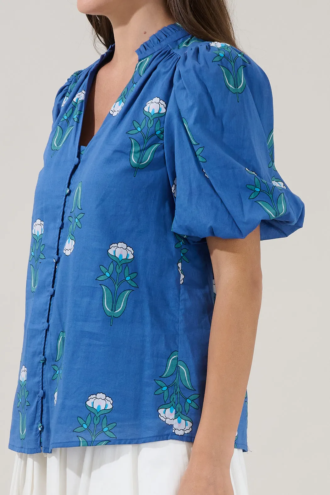 Idara Button Down Top Amena Floral sold by Sugarlips product image thumbnail 5