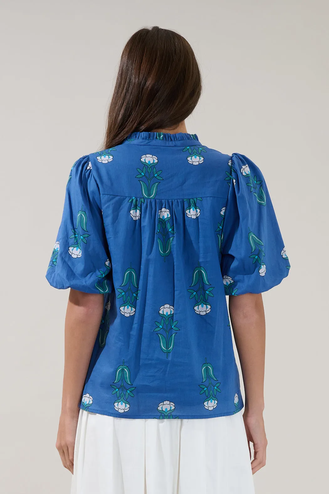 Idara Button Down Top Amena Floral sold by Sugarlips product image thumbnail 2