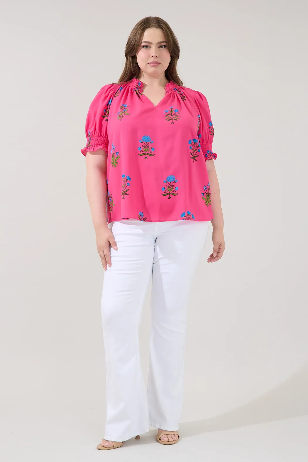 Jermy Short Sleeve Top Genora Floral Curve sold by Sugarlips product image thumbnail 4