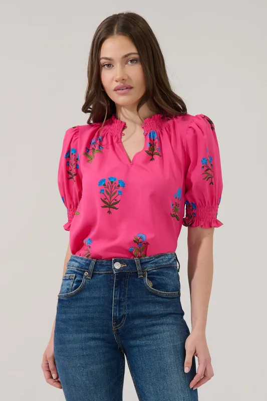 Jermy Short Sleeve Top Genora Floral made by Sugarlips