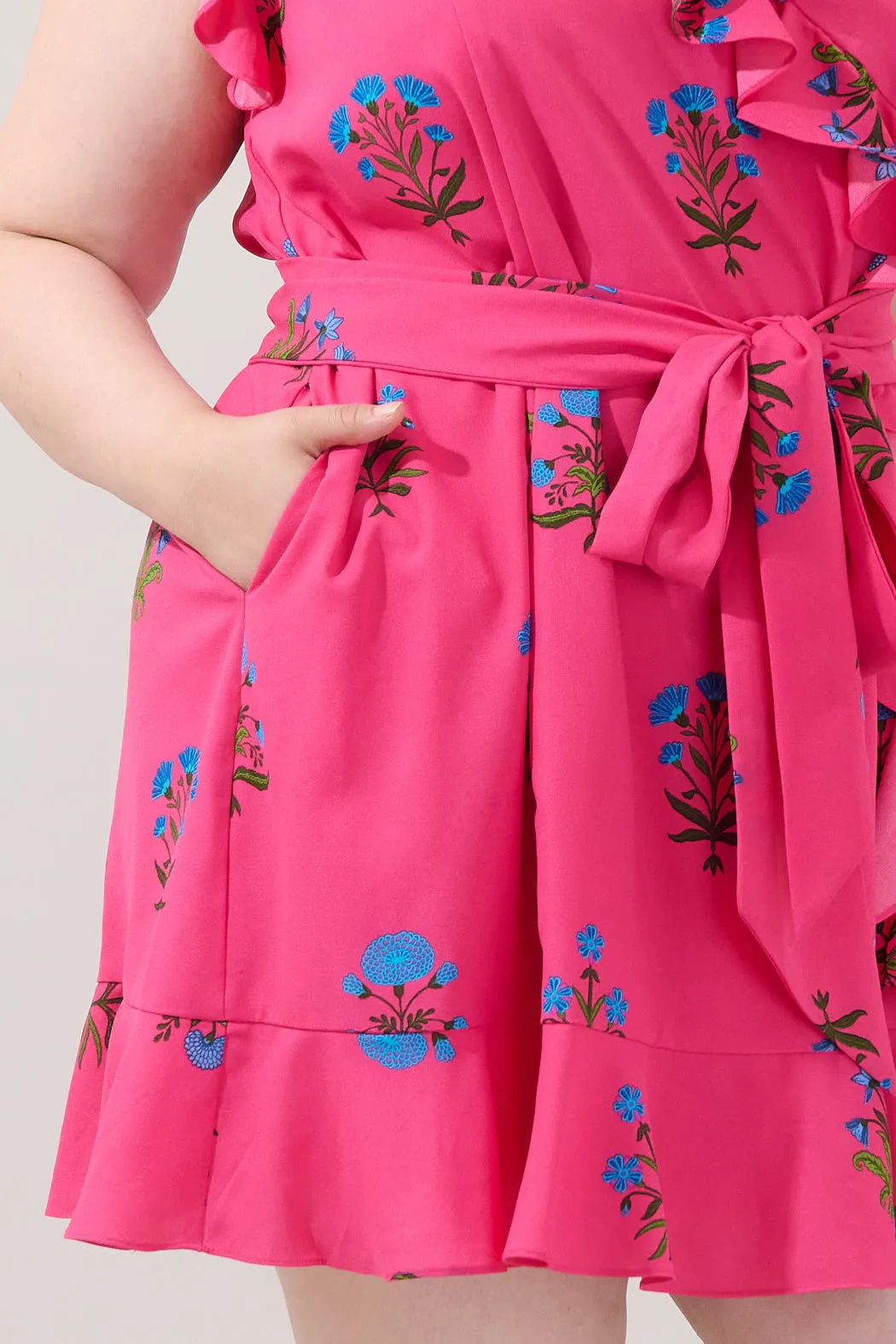Radiant Ruffle Wrap Dress Genora Floral Curve sold by Sugarlips product image thumbnail 5