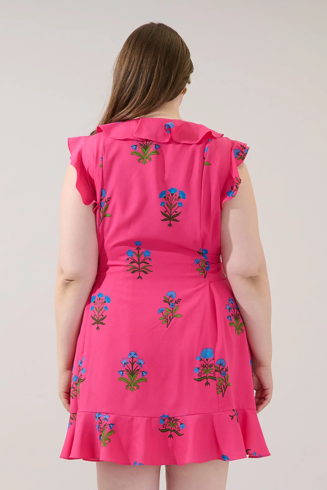 Radiant Ruffle Wrap Dress Genora Floral Curve sold by Sugarlips product image thumbnail 2