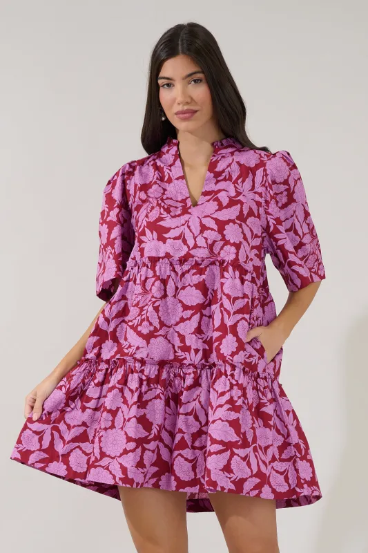 Dixie Split Neck Shift Dress Yunice Floral made by Sugarlips