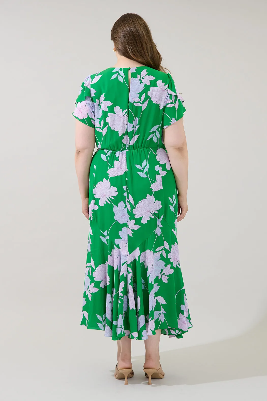 Judtih Flare Midi Dress Merla Floral Curve sold by Sugarlips product image thumbnail 2