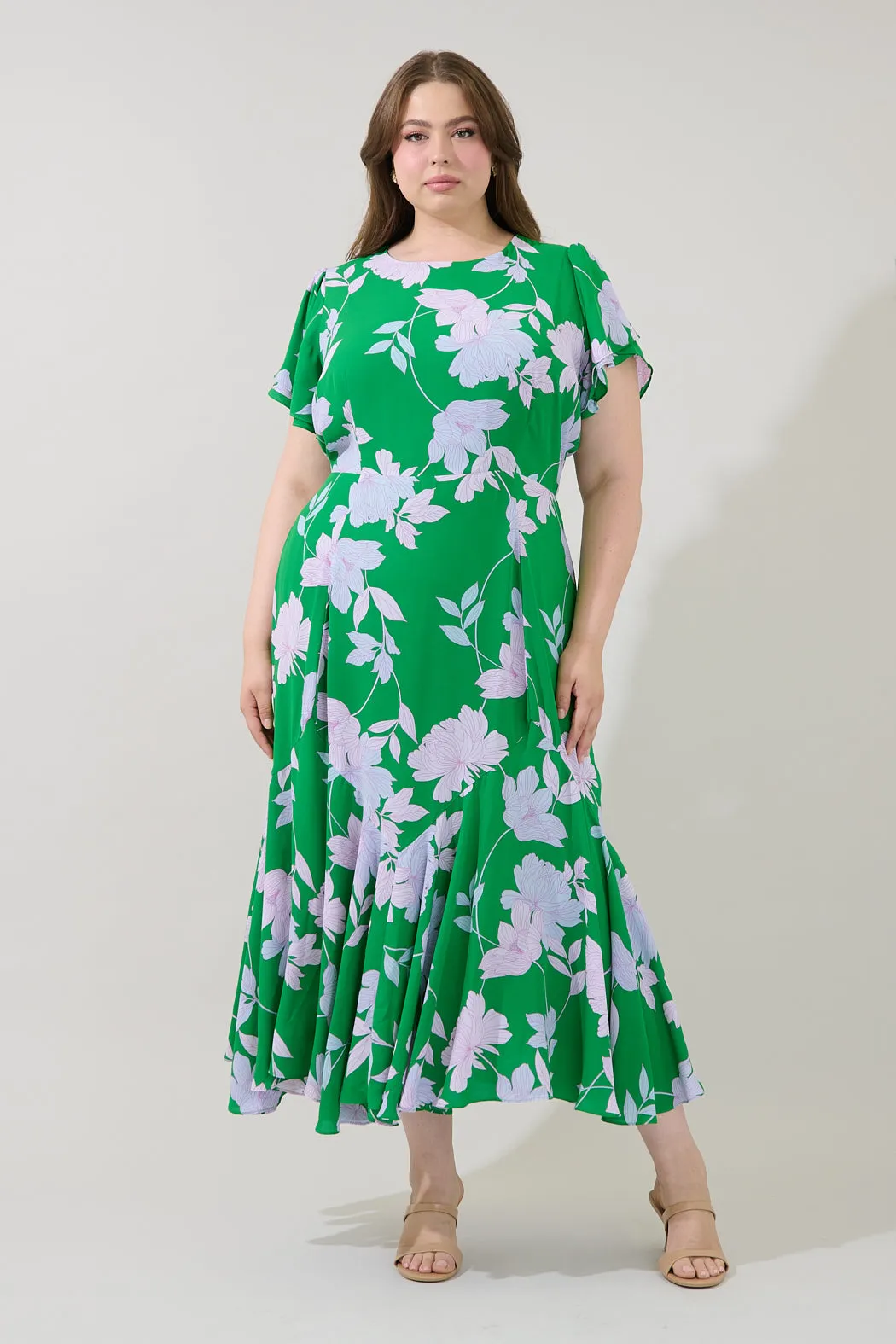 Judtih Flare Midi Dress Merla Floral Curve sold by Sugarlips