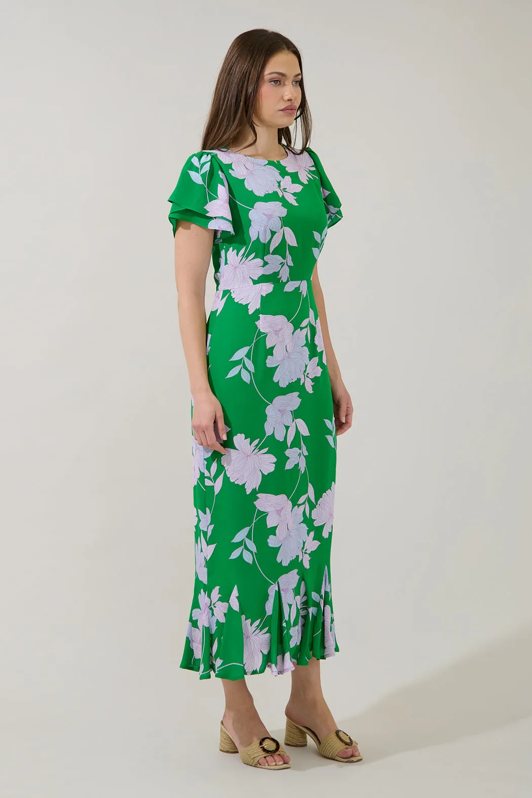 Judtih Flare Midi Dress Merla Floral sold by Sugarlips product image thumbnail 3