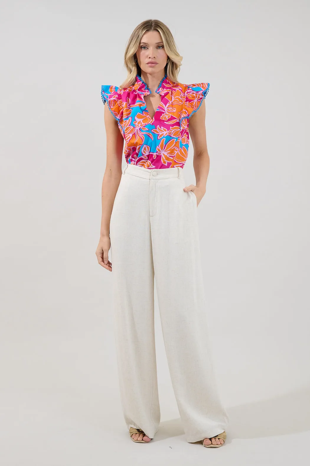 Rayen Ruffle Top Dalsia Floral sold by Sugarlips product image thumbnail 4