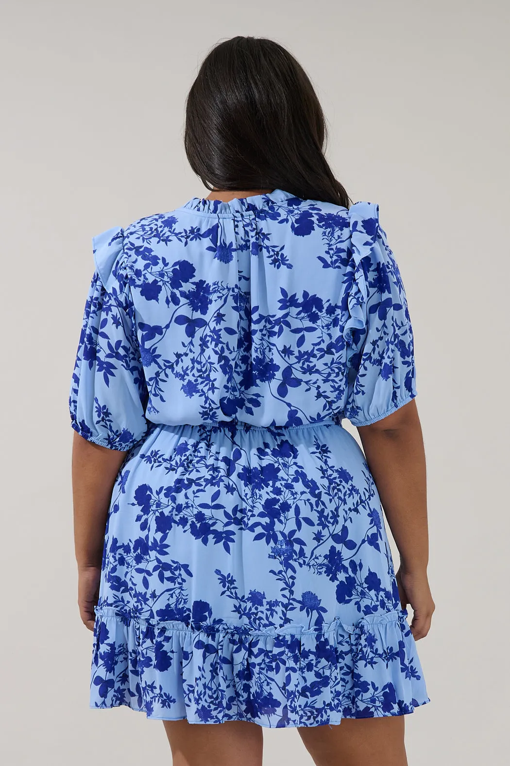 Karisa Ruffle Mini Dress Floral Curve sold by Sugarlips product image thumbnail 2