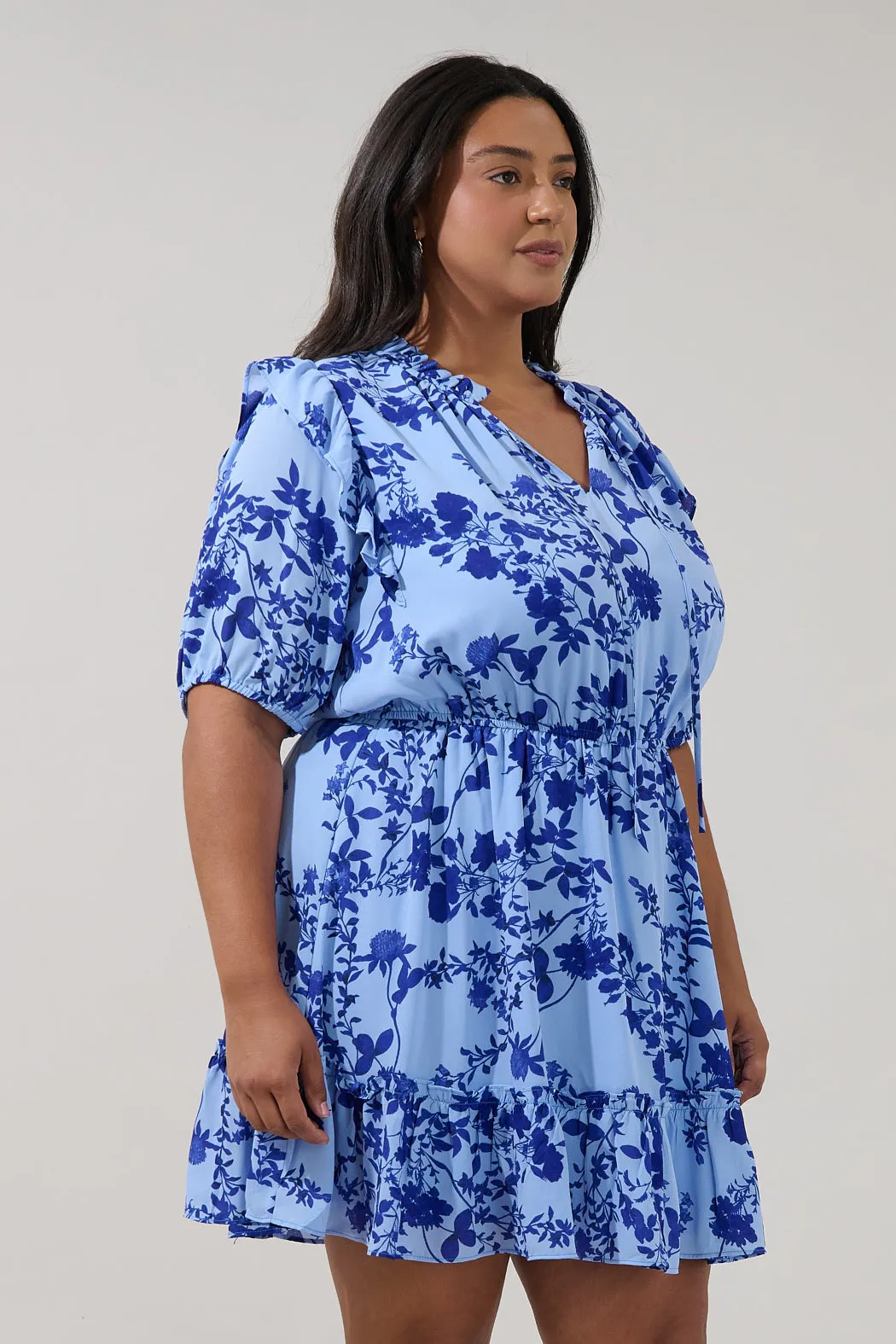 Karisa Ruffle Mini Dress Floral Curve sold by Sugarlips product image thumbnail 3