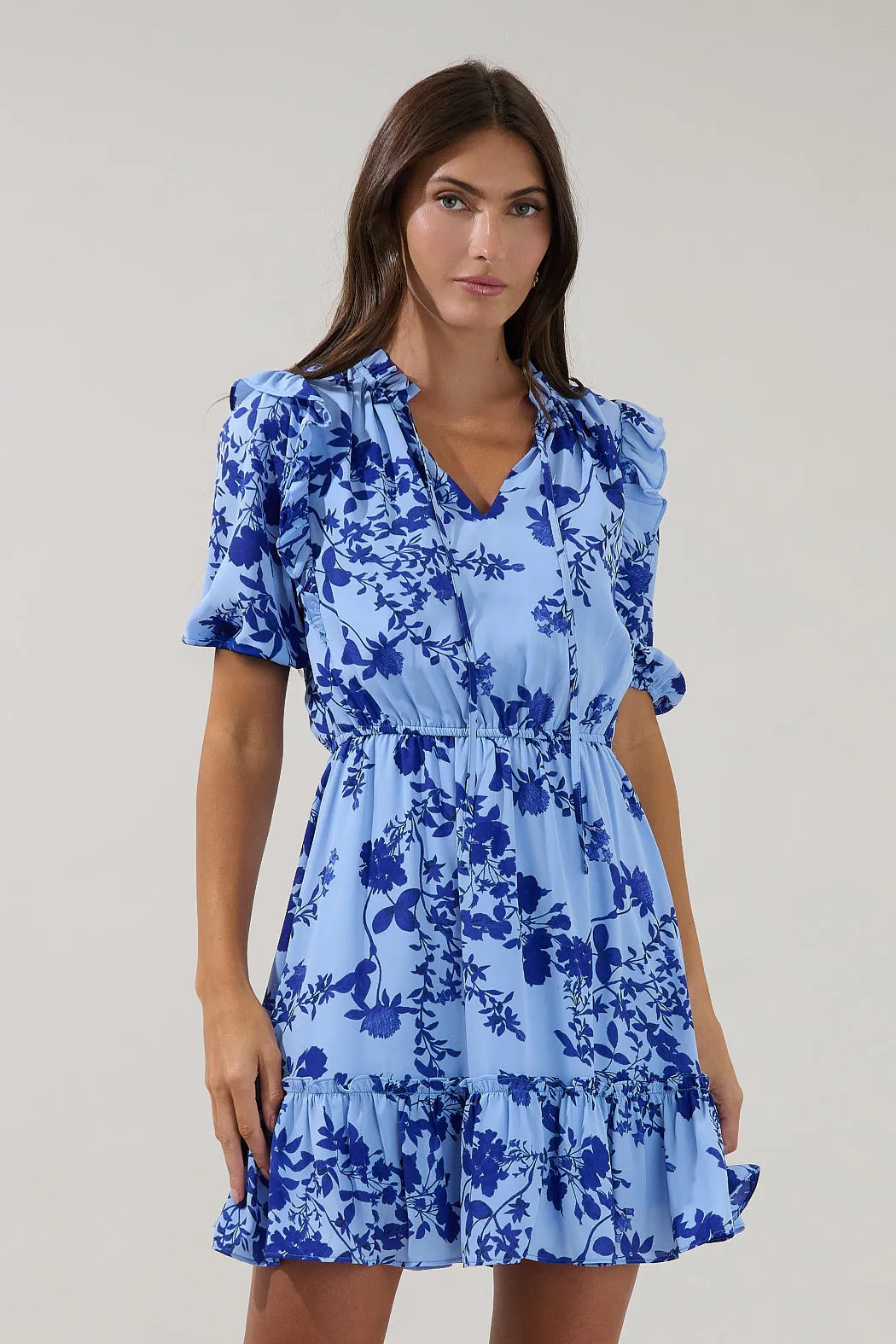Karisa Ruffle Mini Dress Floral sold by Sugarlips